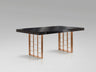Mesa de Comedor Vita de Schuller (Vita) en color Gris Antracita y Oro Rosa con sobre lacado brillo - Ref 857147.
