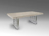 Mesa de Comedor Vita de Schuller (Vita) en color Gris Ceniza y Plata con patas de diseño geométrico - Ref 857178.
