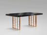 Mesa de Comedor Vita de Schuller (Vita) en color Gris Antracita y Oro Rosa con patas metálicas decorativas - Ref 857246.
