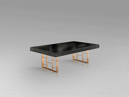 Mesa de Centro Vita de Schuller (Vita) en color Gris Antracita y Oro Rosa con patas metálicas de diseño - Ref 857628.
