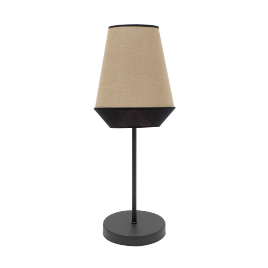 Lámpara Campana fabricada en Metal color Negro y pantalla Textil Saco/Negro