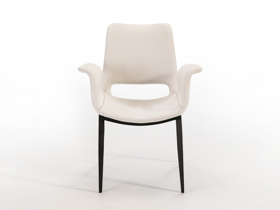 Frontal de Sillón Sowa de Schuller (Sowa) en color Blanco con patas de metal negro mate y pespunte decorativo - Ref 863952.

