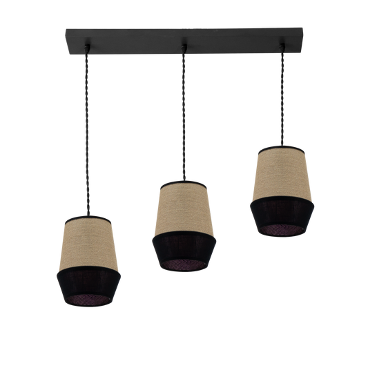 Regleta Campana fabricada en Textil color Saco/Negro