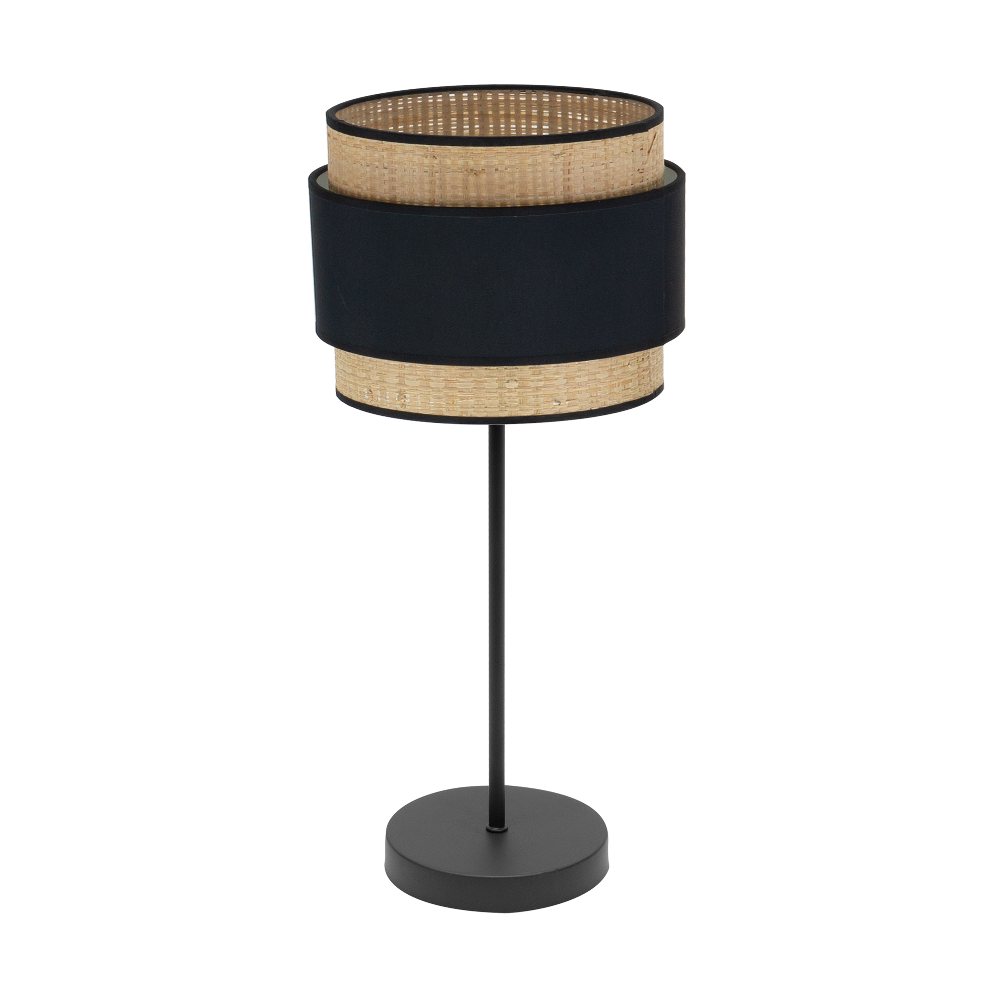 Sobremesa Alto Kandy 1xe27 Natural/Negro de Fabrilamp, diseño moderno y elegante para iluminar tu hogar.