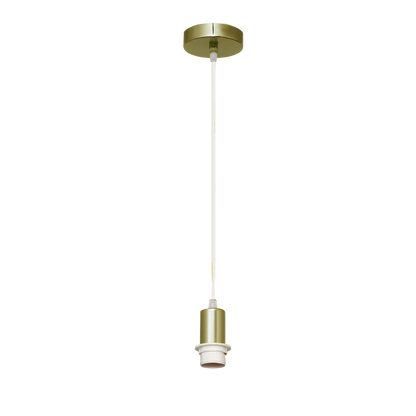 Armazón colgante Cara fabricado en metal color cuero, ideal para interiores