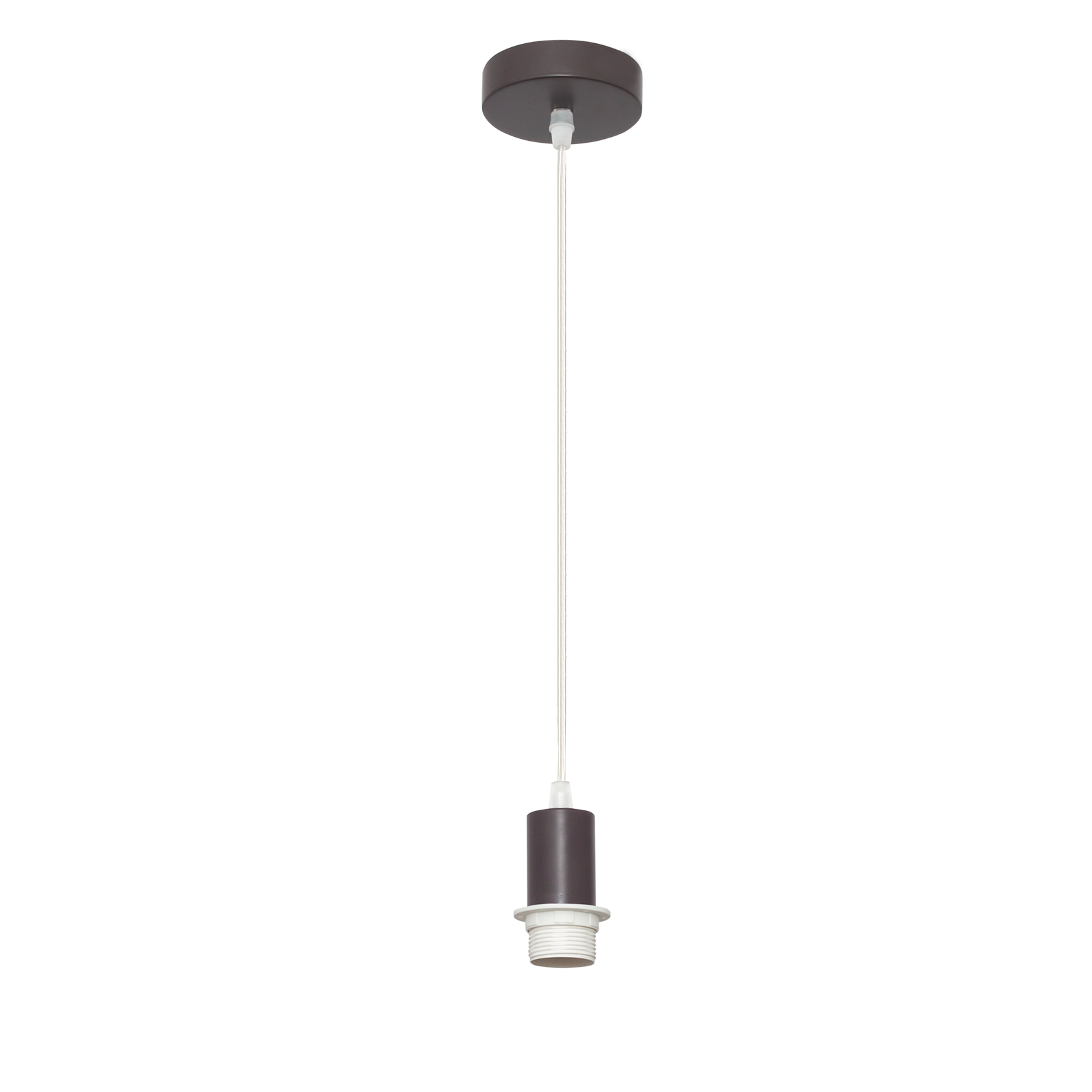 Armazón colgante marrón para pantalla Cara E27 de Fabrilamp, ideal para interiores. Compra en luzguru.com