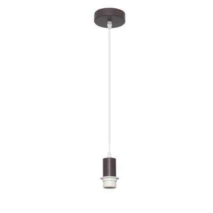 Armazón colgante marrón para pantalla Cara E27 de Fabrilamp, ideal para interiores. Compra en luzguru.com