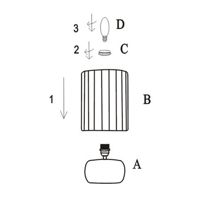 Detalle de la base cerámica marrón de la lámpara sobremesa Berly ALEMAR