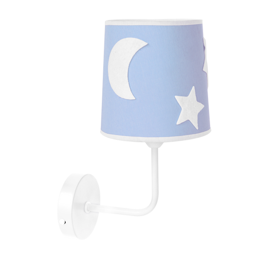 Aplique Firmamento fabricado en material resistente color celeste, ideal para iluminación infantil suave