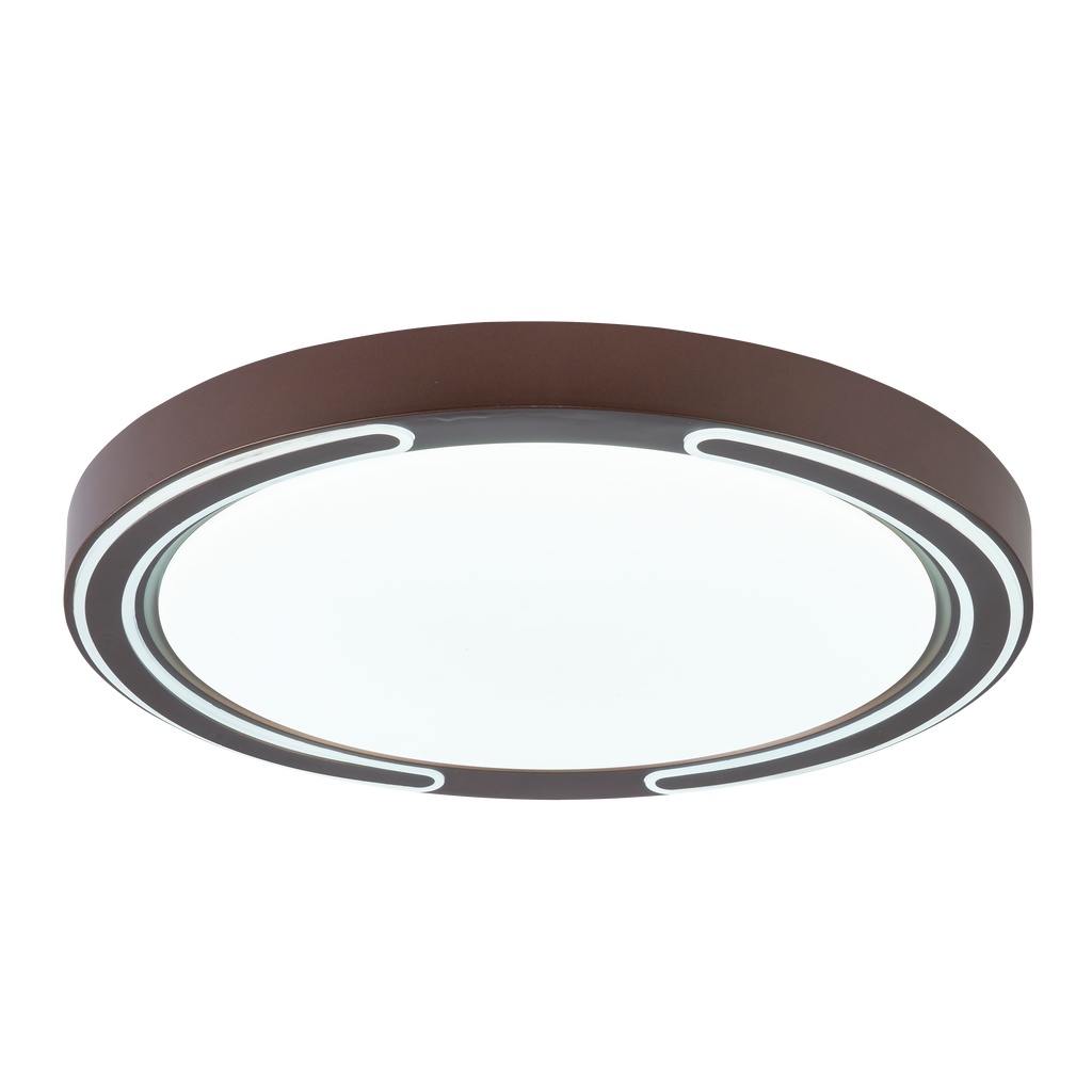 Plafón Asher Marrón 72W LED, vista frontal, Fabrilamp