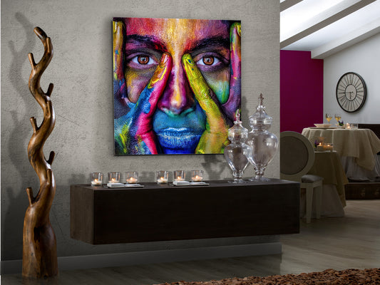 Fotografía Impresa en Cristal Templado Colores 100x100 cm Schuller en ambiente decorado | Schuller