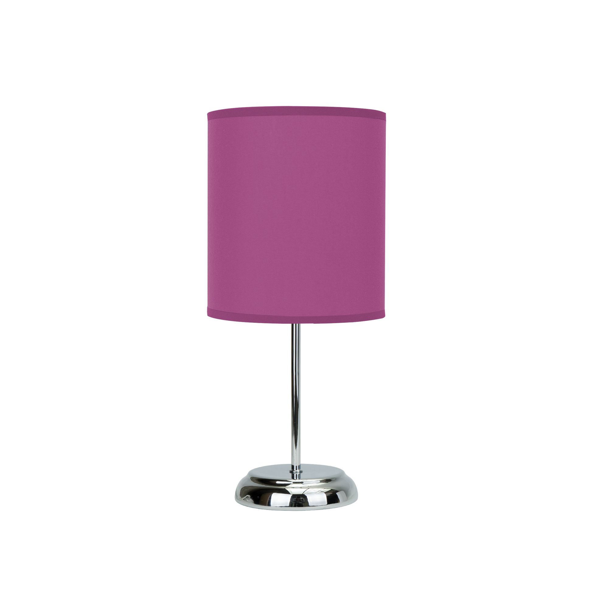 Sobremesa Nicole fabricada en metal y textil color lila, ideal para iluminación interior