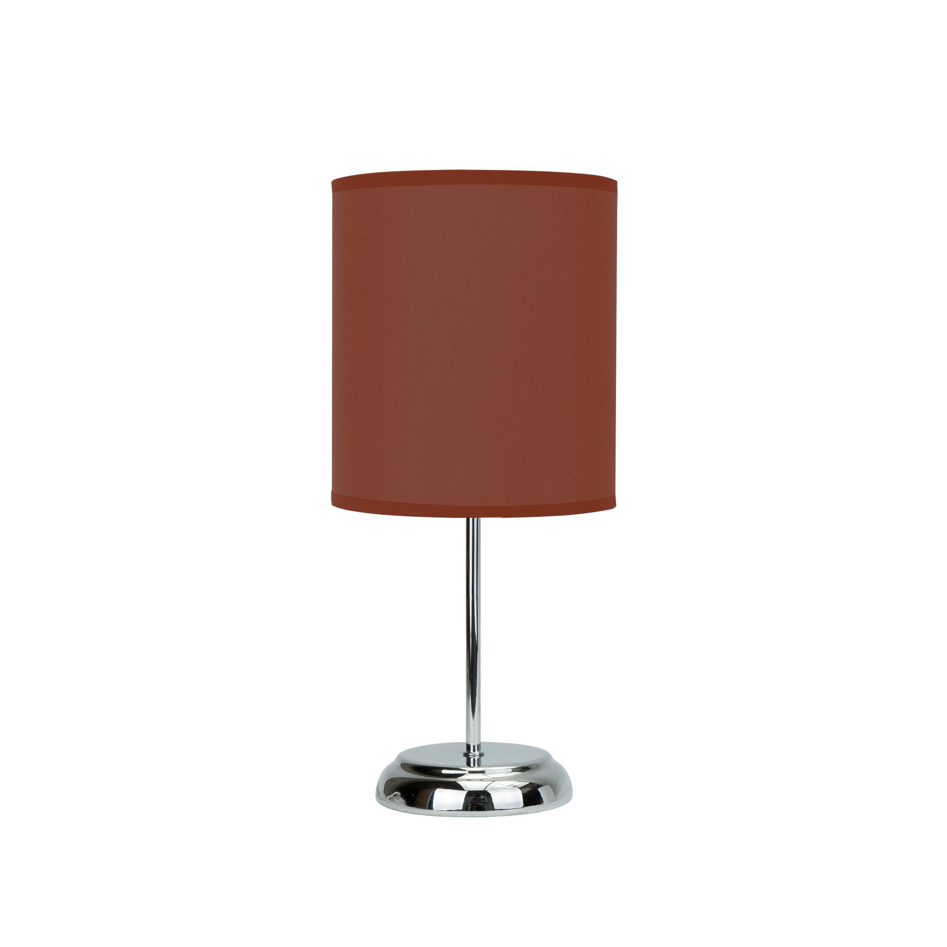 Sobremesa Nicole fabricada en metal color marrón chocolate con pantalla textil