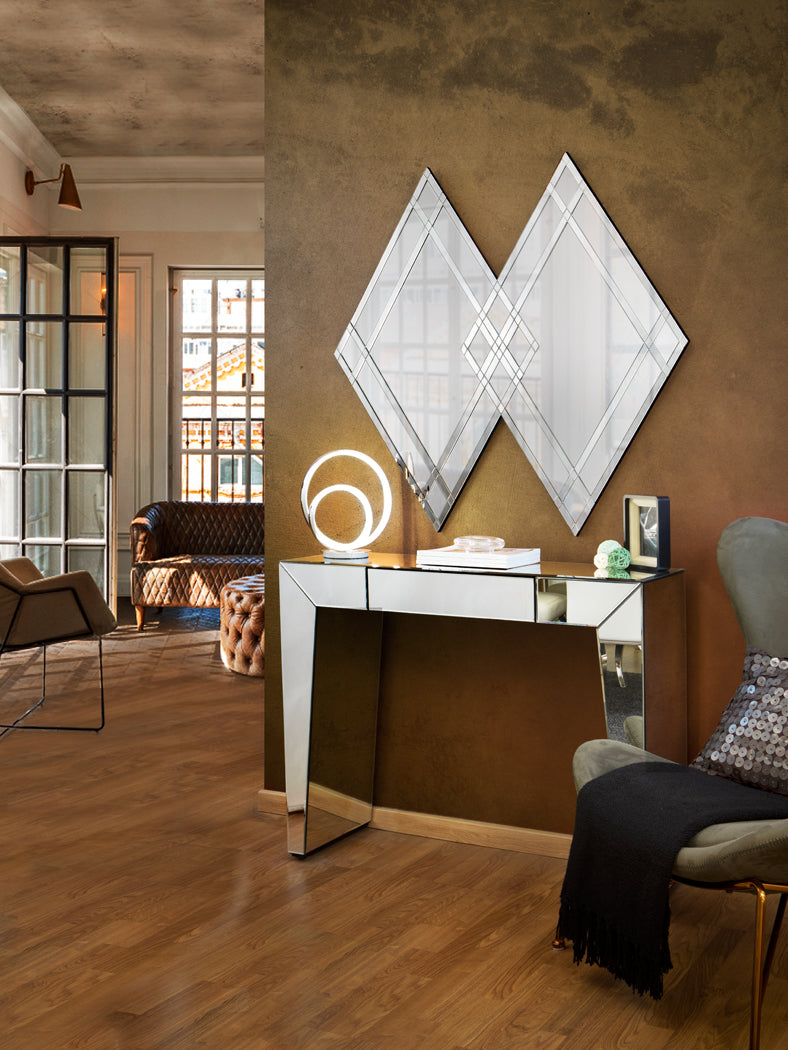 Ambiente Espejo Decorativo VEGA-115X110 de Schuller (Vega) en color Espejo con diseño de rombos superpuestos - Ref 888055LT.
