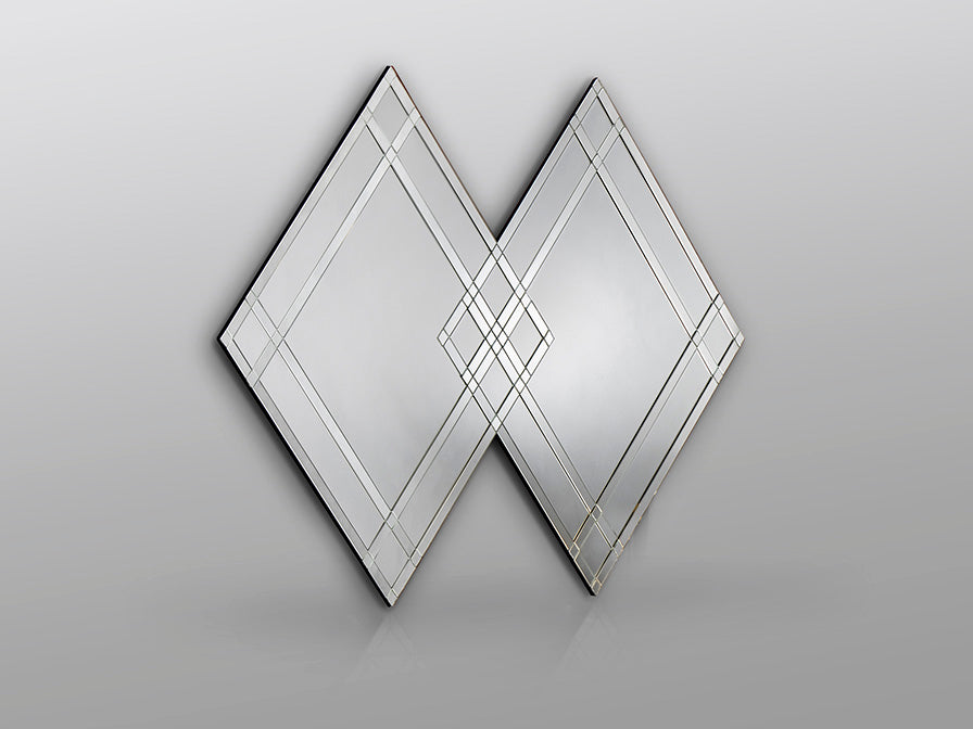 Espejo Decorativo VEGA-115X110 de Schuller (Vega) en color Espejo con diseño de rombos superpuestos - Ref 888055LT.
