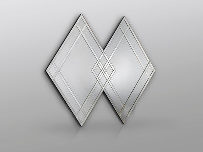 Espejo Decorativo VEGA-115X110 de Schuller (Vega) en color Espejo con diseño de rombos superpuestos - Ref 888055LT.
