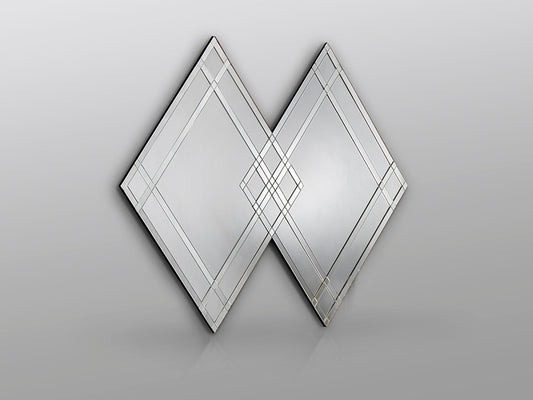 Espejo Decorativo VEGA-115X110 de Schuller (Vega) en color Espejo con diseño de rombos superpuestos - Ref 888055LT.
