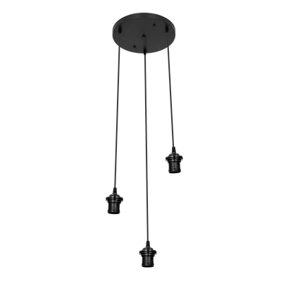 Armazón plafón Nia fabricado en metal color negro, ideal para personalizar tu lámpara