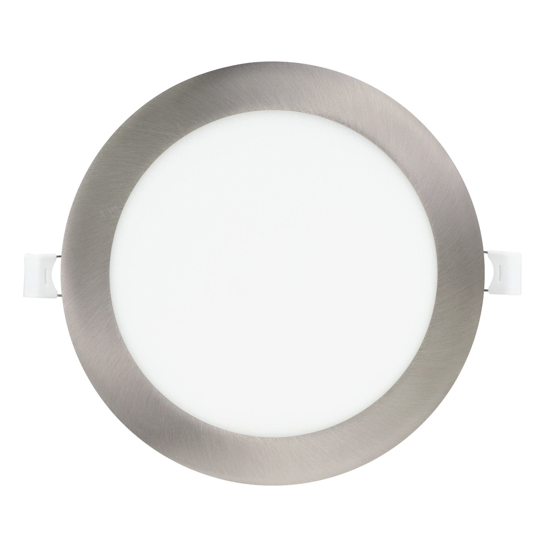 Downlight Obsidiana 24W 4000K Níquel Redondo, vista frontal. Fabrilamp en luzguru.com