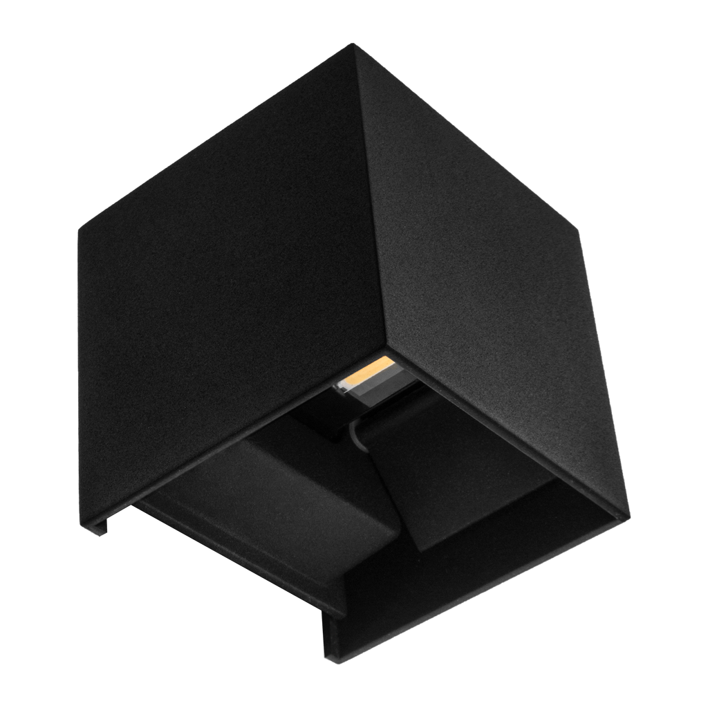 Aplique barredor de pared Segmento Negro 10W 4000K IP65 de Fabrilamp, 800 lúmenes, aluminio, diseño moderno para exteriores e interiores.