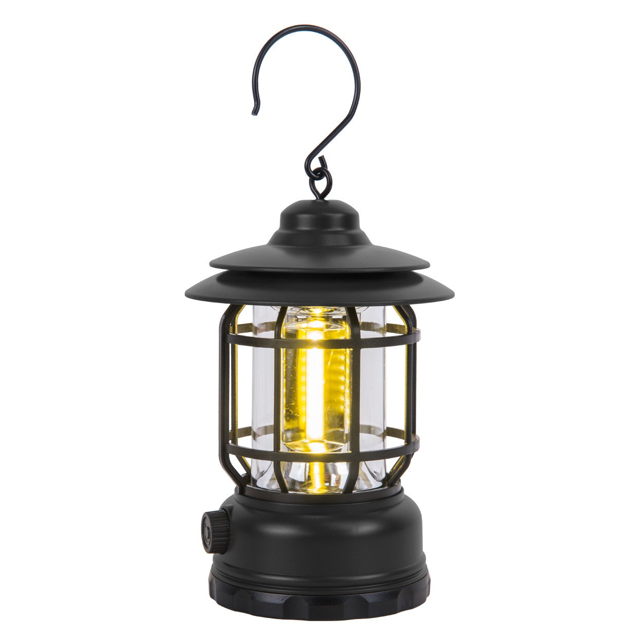 Lámpara Gaby recargable en contexto de jardín nocturno