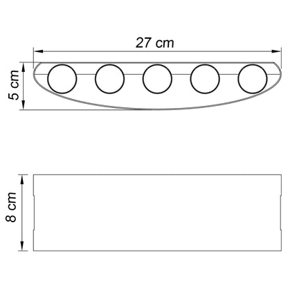 Esquema con dimensiones del aplique exterior LED Alemar King