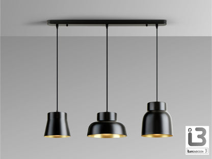 Lámpara 3 Luces Vulcano Negro/Oro Regulable - Schuller - 13572 - Vista 3