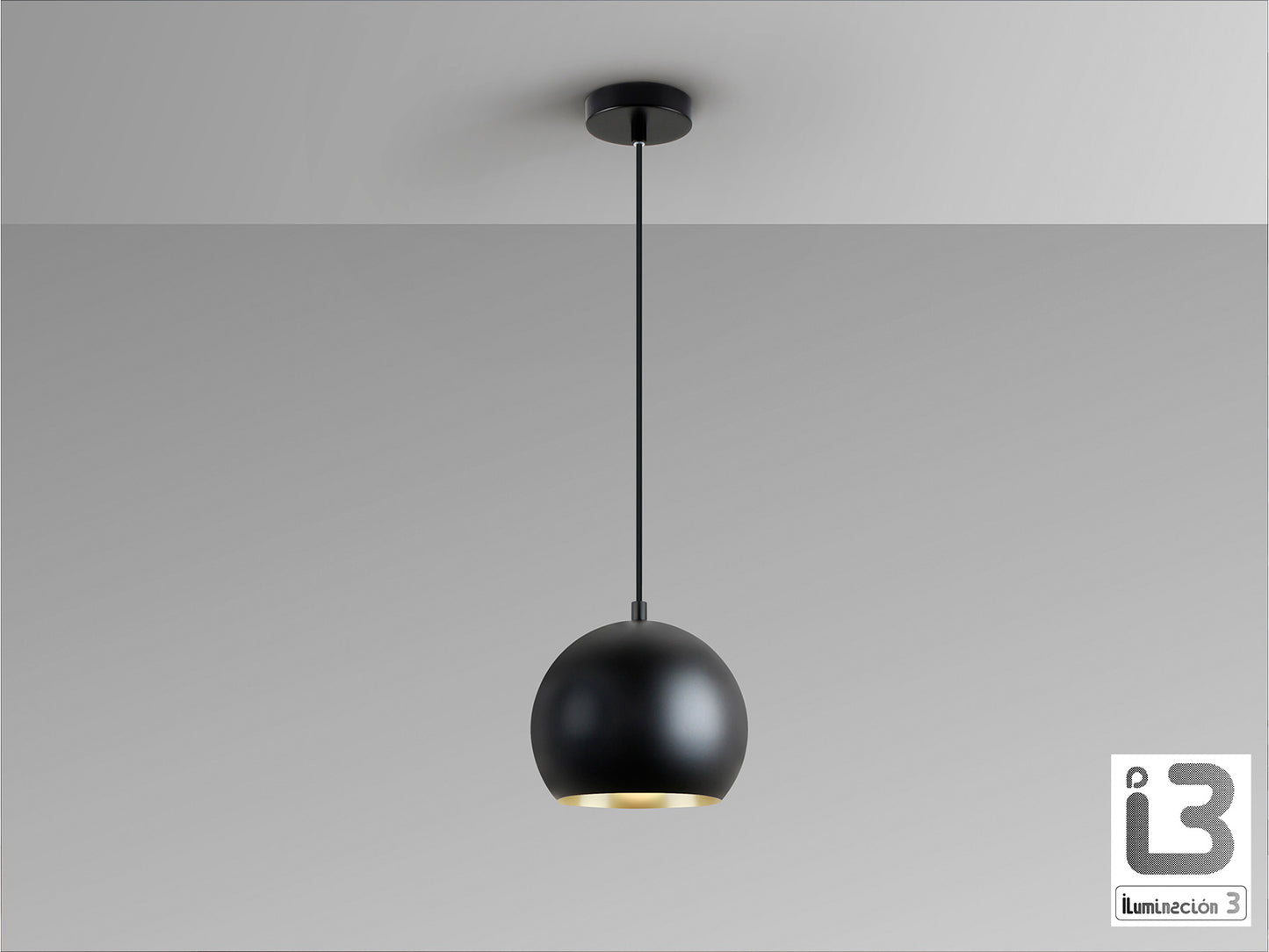 Lámpara Colgante Olena 1 Luz Negro/Oro Regulable - Schuller - 13688 - Vista 3