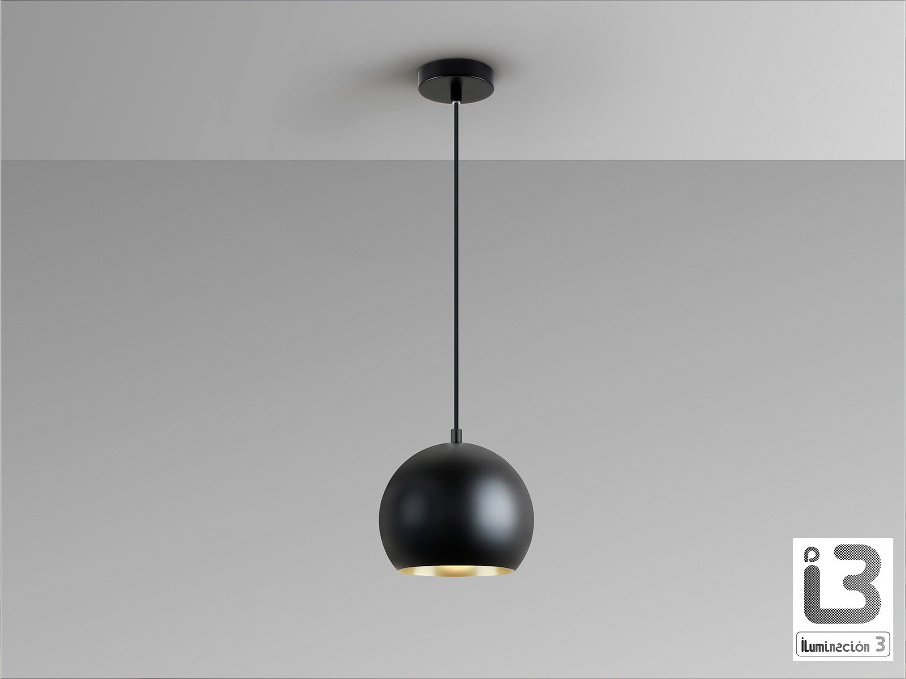 Lámpara Colgante Olena 1 Luz Negro/Oro Regulable - Schuller - 13688 - Vista 3