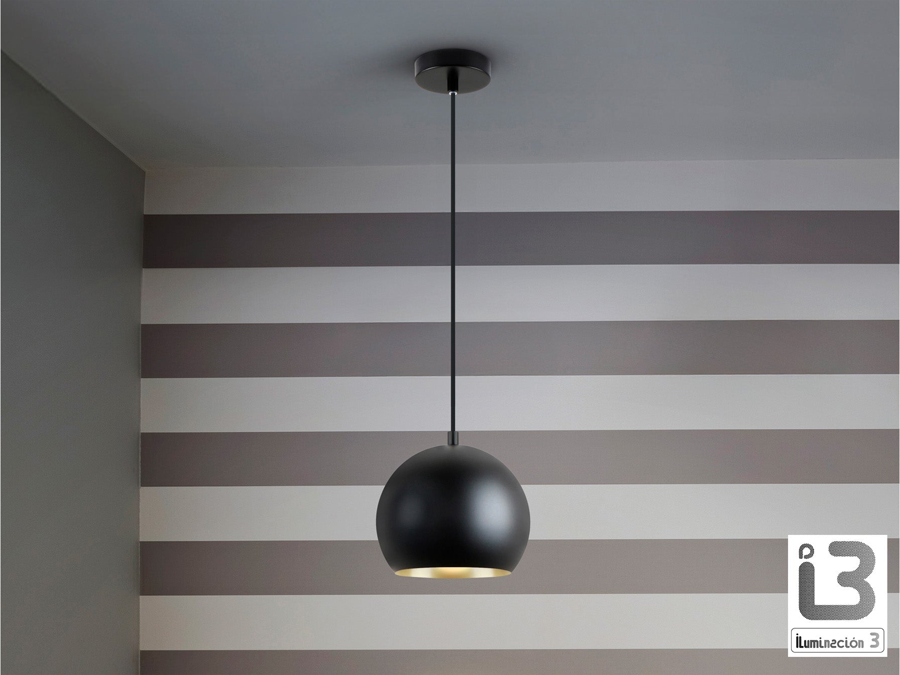 Lámpara Colgante Olena 1 Luz Negro/Oro Regulable - Schuller - 13688 - Vista 1