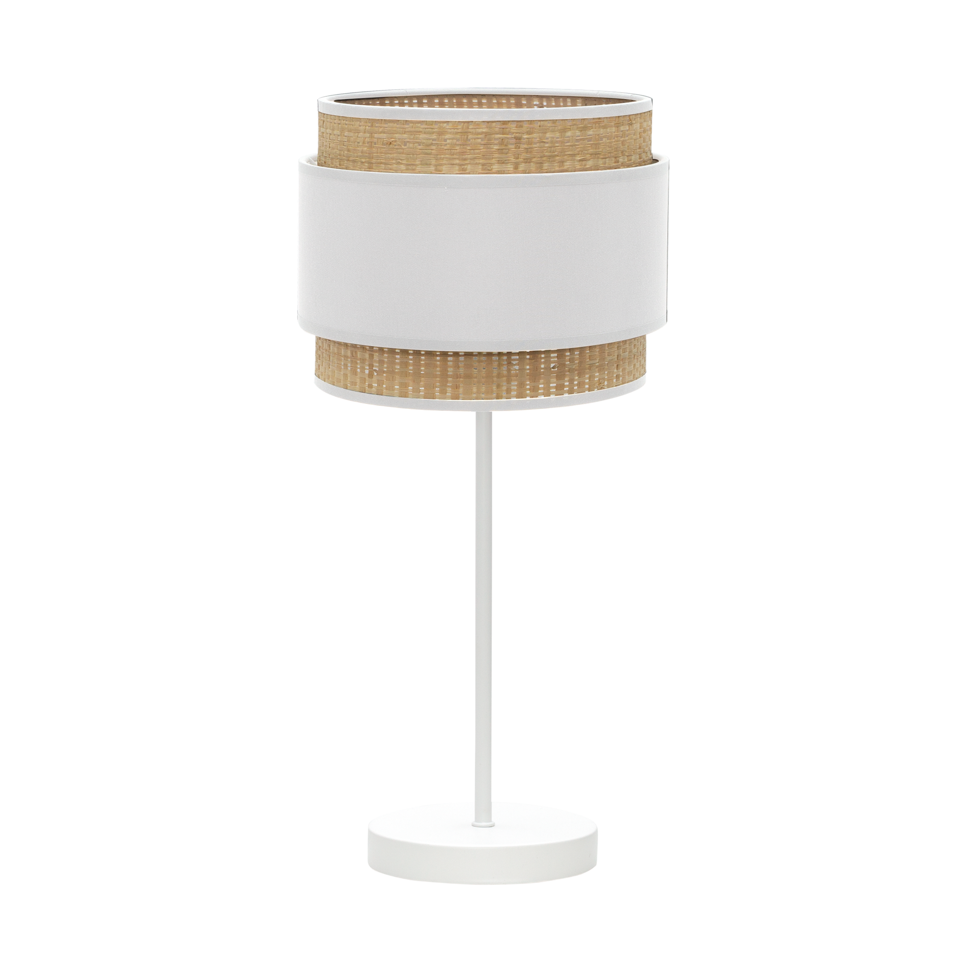 Sobremesa Alto Kandy 1xe27 Natural/Blanco de Fabrilamp, diseño moderno y elegante para iluminar tu hogar.