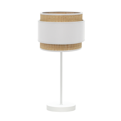 Sobremesa Alto Kandy 1xe27 Natural/Blanco de Fabrilamp, diseño moderno y elegante para iluminar tu hogar.