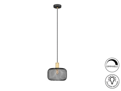 Lámpara Colgante Osiris 1 Luz Oro y Negro Mate Metal Schuller - vista principal | Schuller