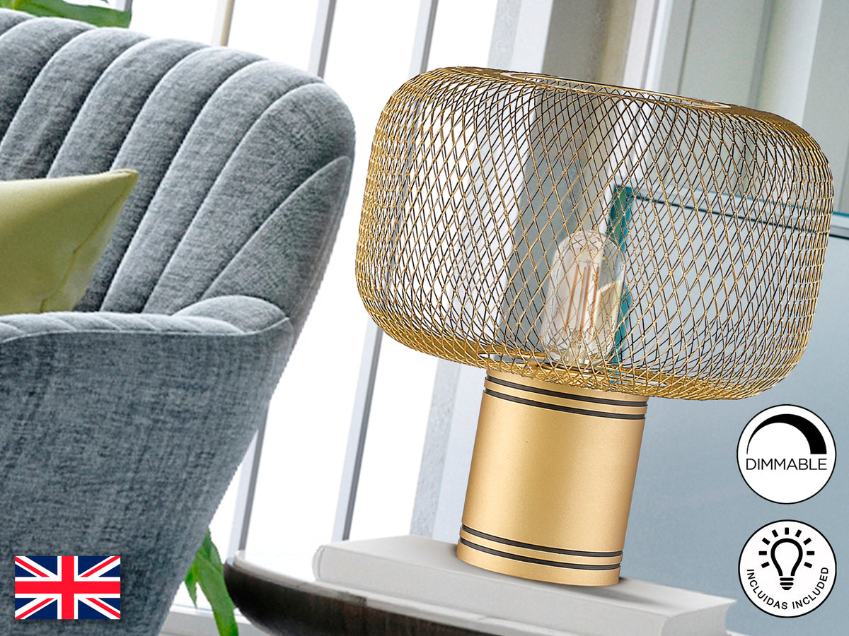 Lámpara de Sobremesa Osiris 30 cm Oro Schuller en ambiente decorado | Schuller