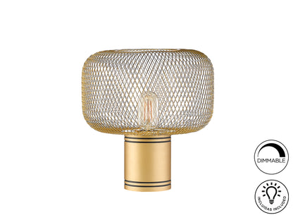 Lámpara de Sobremesa Osiris 30 cm Malla Metálica Oro Schuller - vista principal | Schuller