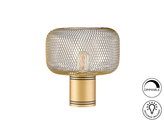 Lámpara de Sobremesa Osiris 30 cm Malla Metálica Oro Schuller - vista principal | Schuller