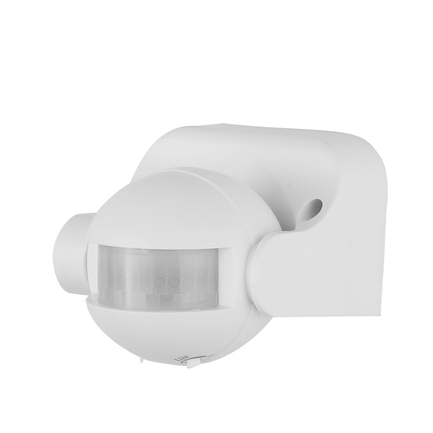 Sensor de movimiento Fabrilamp, blanco, IP44, alcance de 12 metros, 360 grados de detección.