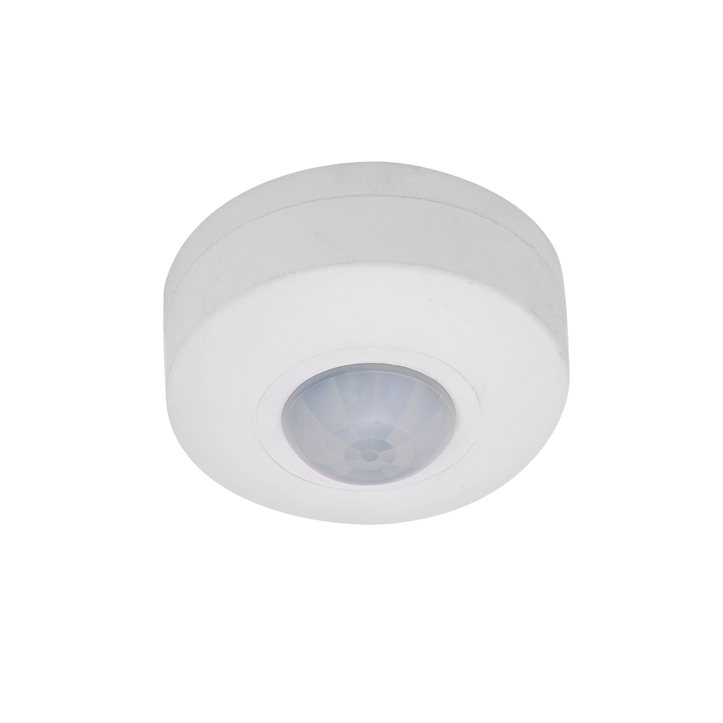 Sensor de movimiento Fabrilamp IP20 blanco, alcance de 6 metros y ángulo de 360 grados.