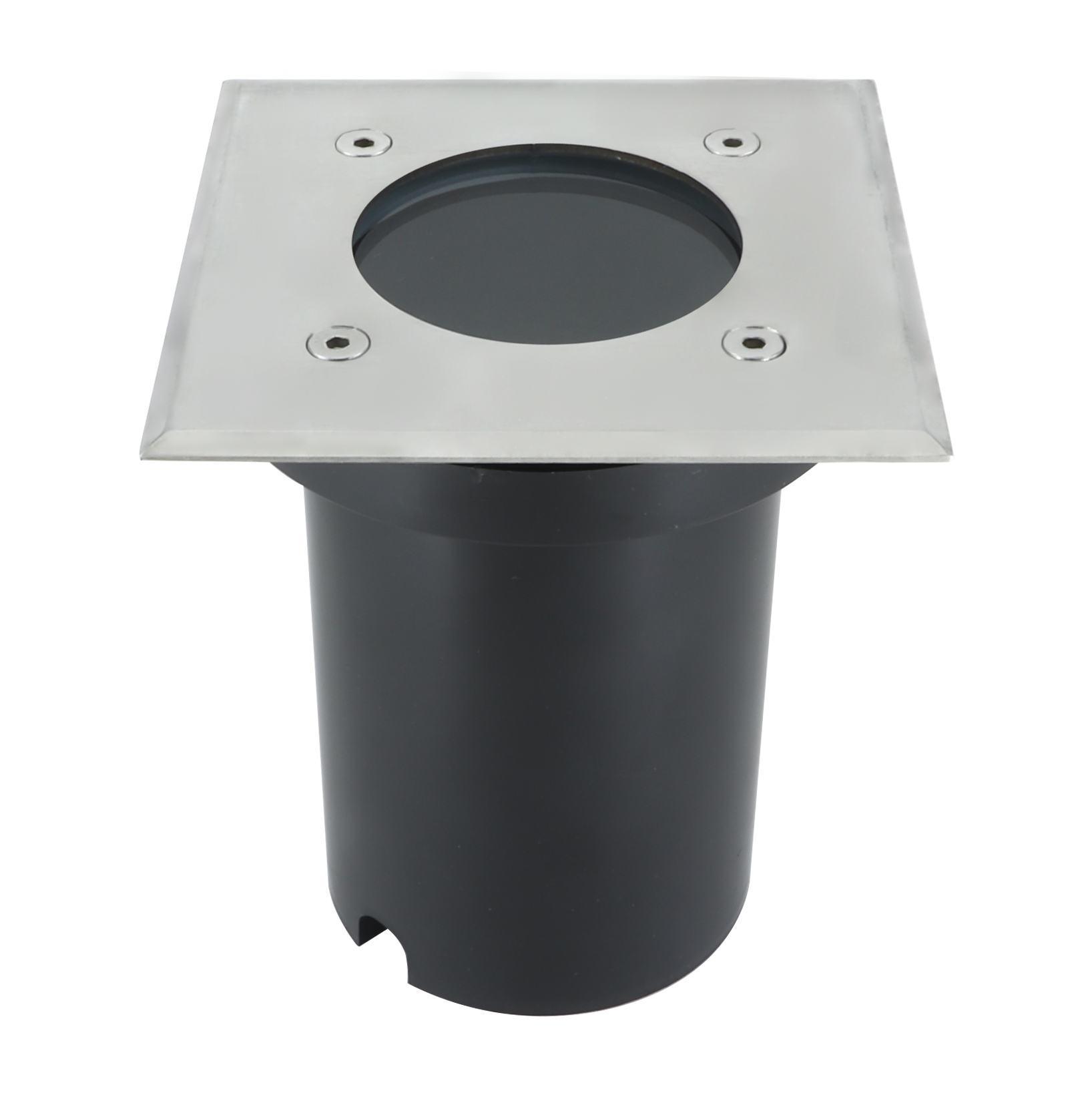 Foco empotrable fabricado en metal color níquel para exterior, alta resistencia IP65
