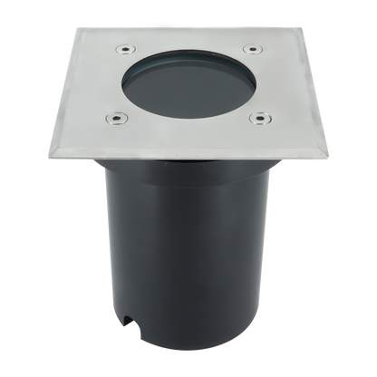 Foco empotrable fabricado en metal color níquel para exterior, alta resistencia IP65