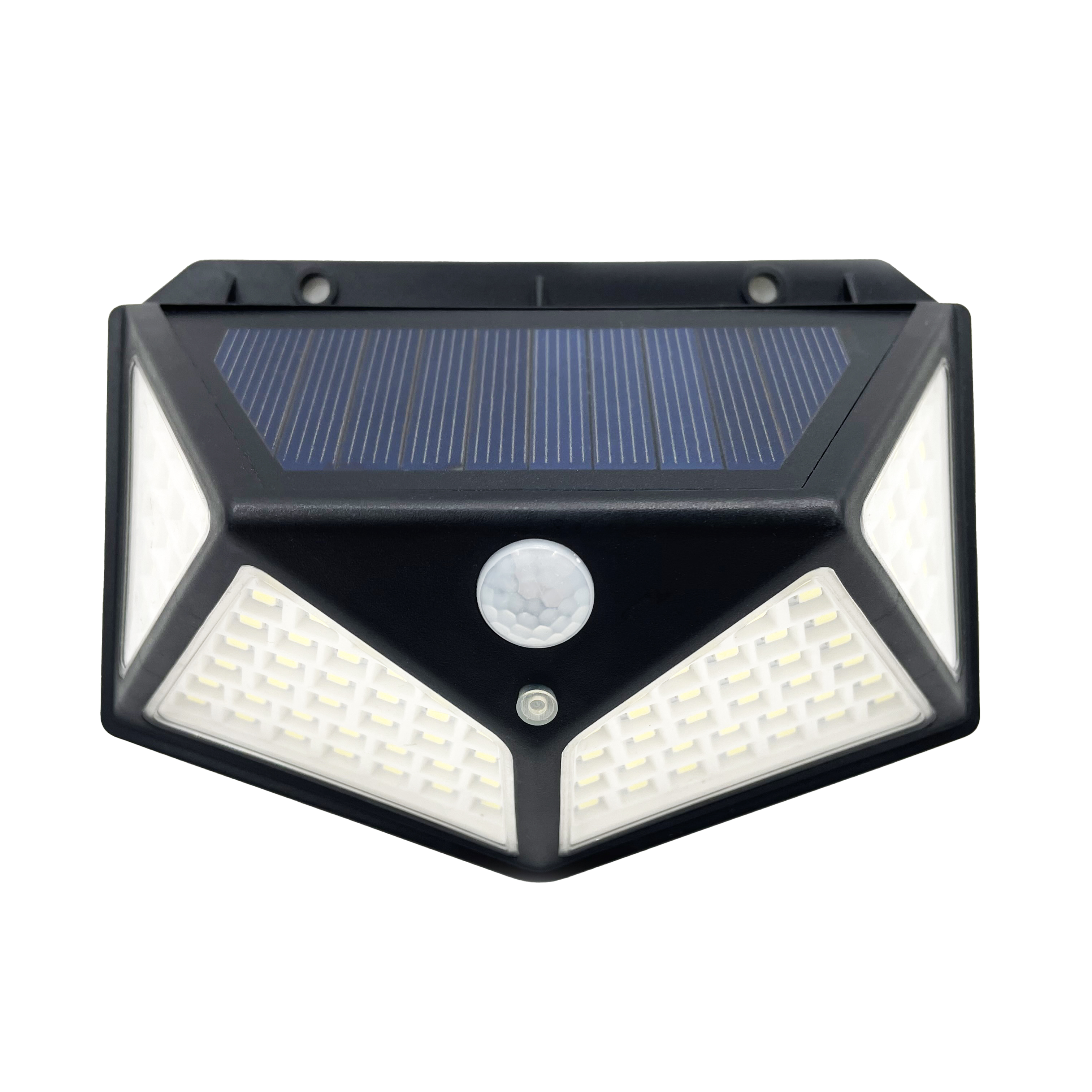 Aplique solar Kira Negro 6000k 450lm IP65 con sensor de movimiento y crepuscular de Fabrilamp