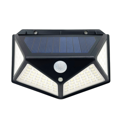 Aplique solar Kira Negro 6000k 450lm IP65 con sensor de movimiento y crepuscular de Fabrilamp