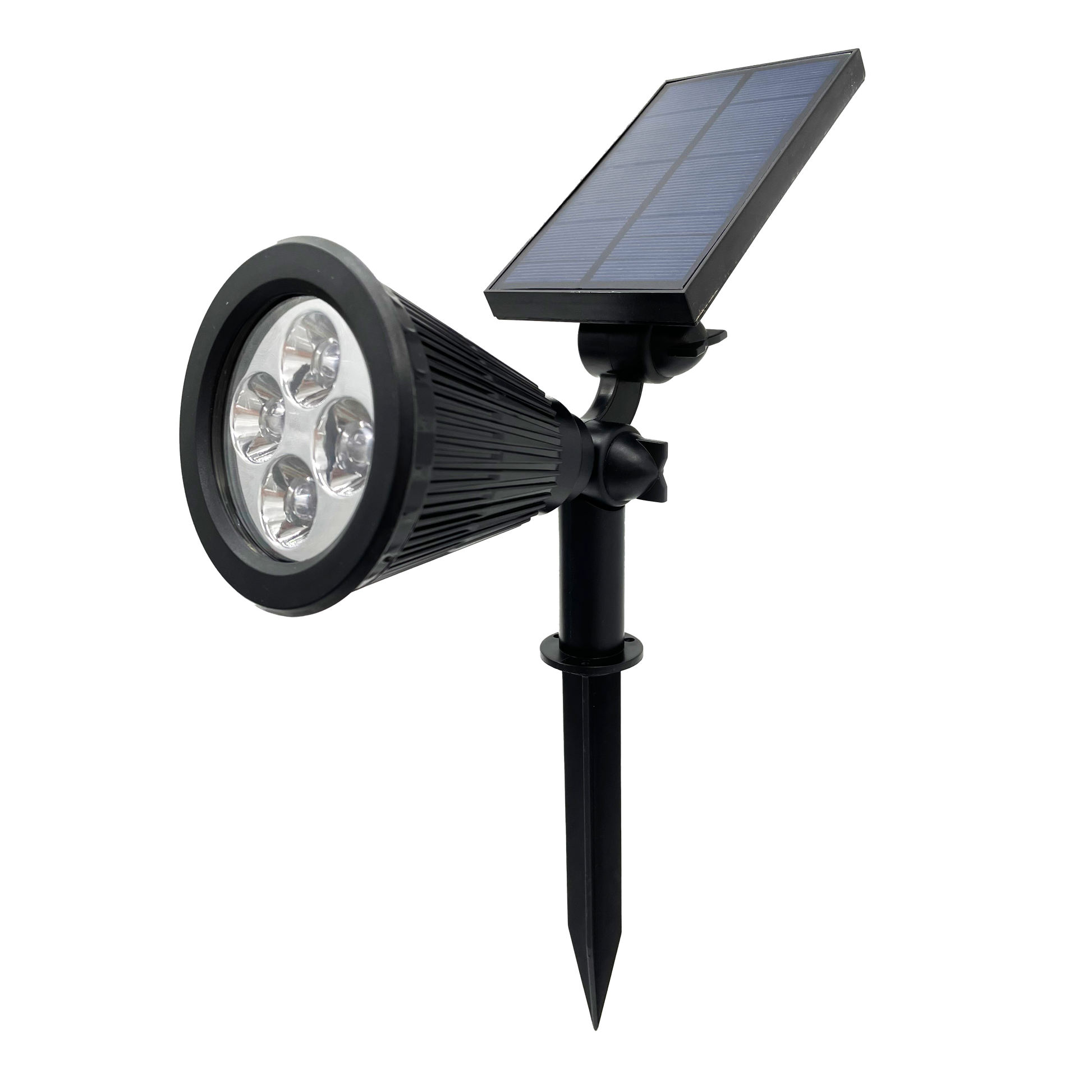 Pincho solar Kira negro de Fabrilamp, iluminación exterior para jardín, 150 lúmenes, IP65.