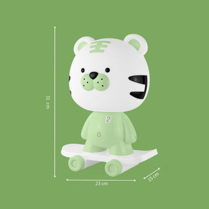 Esquema con dimensiones de la lámpara sobremesa tigre verde LED ALEMAR