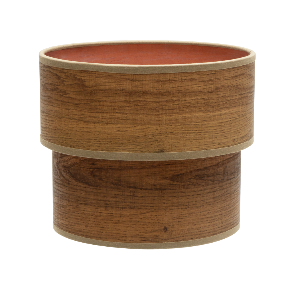 Pantalla Sobremesa Doble Smile E14 Madera Oscura - Vista Frontal