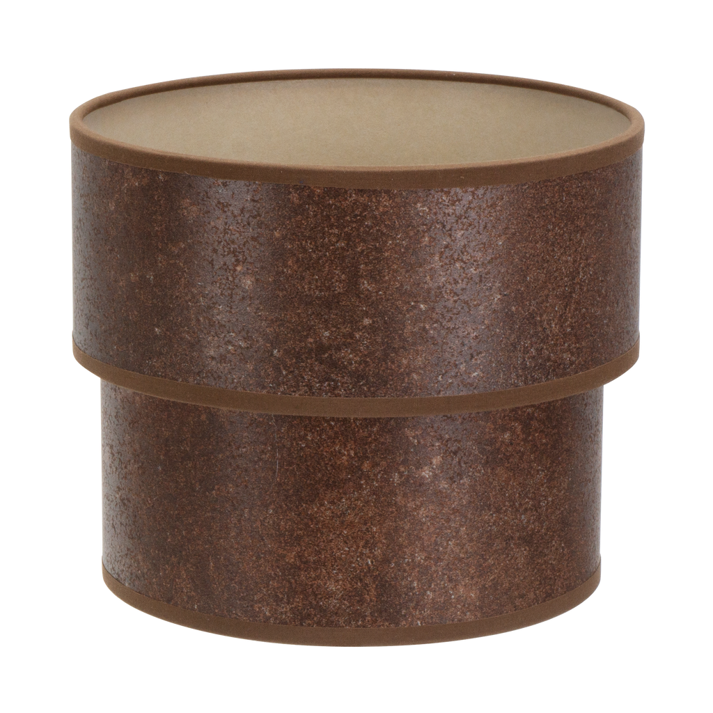 Pantalla Sobremesa Doble Smile E14 Óxido vista frontal, Fabrilamp, luzguru.com