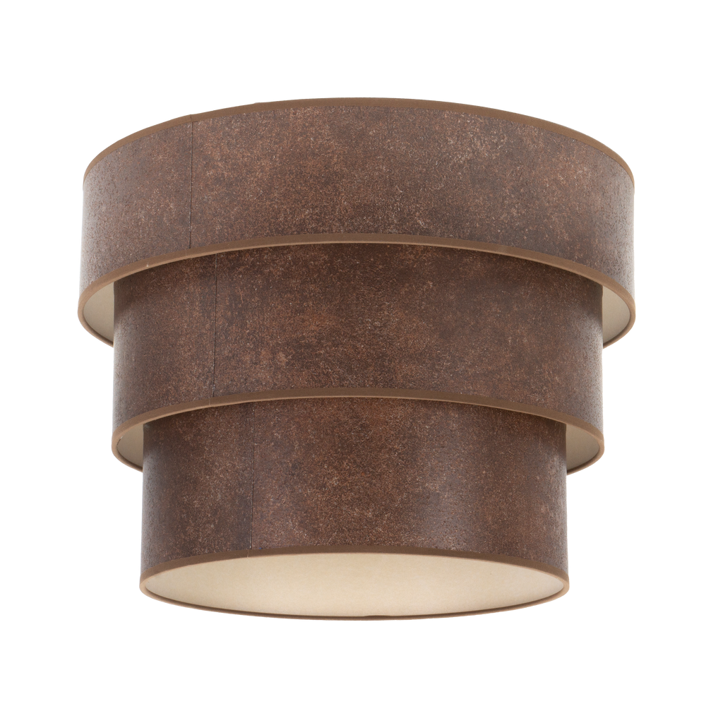 Pantalla colgante triple Smile M10 Óxido, vista frontal, 50x40x28 cm, Fabrilamp.