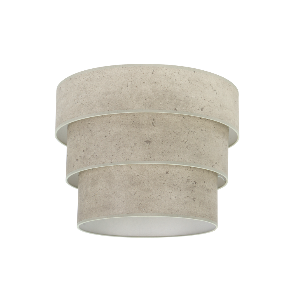 Pantalla colgante triple Smile E27 Cemento Gris, vista frontal. Fabrilamp en luzguru.com