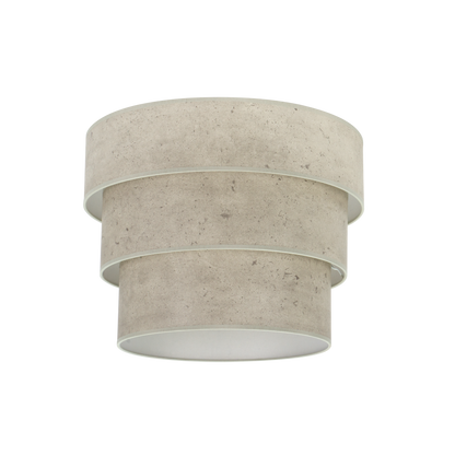 Pantalla colgante triple Smile E27 Cemento Gris, vista frontal. Fabrilamp en luzguru.com