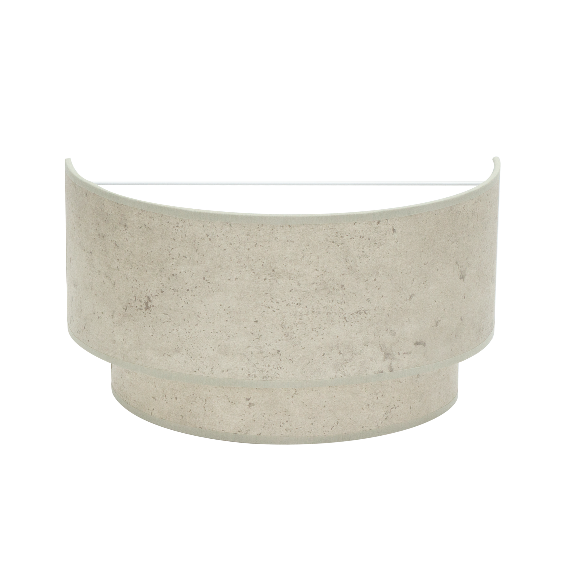 Aplique Smile doble fabricado en metal y textil color cemento gris